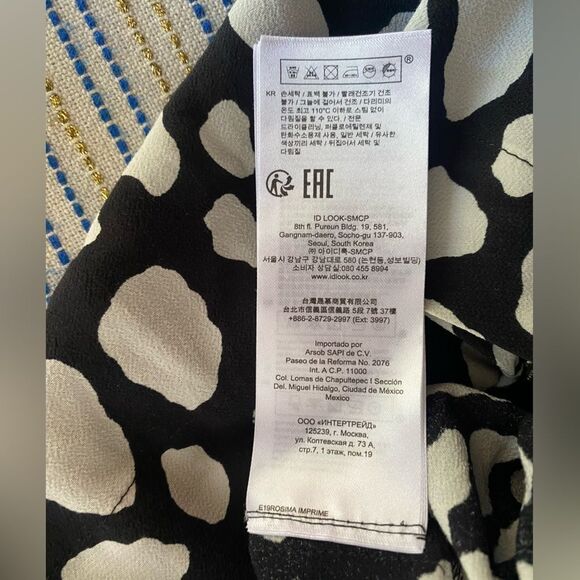 Maje Mini Dress Size 6 Rosima Black & White Ruched Wrap Front Long Sleeve NWT - Picture 12 of 16